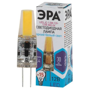Лампа светодиодная LED-JC-1,5W-12V-COB-840-G4 | Б0033198 | ЭРА