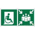                  Знак безопасности BL-2010B.E74"Пункт (место) сбора для МГН (безоп. зона МГН)" | a18525 | Белый свет
               