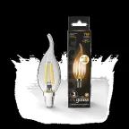 Лампа светодиодная Black LED Filament Свеча на ветру E14 7W 550lm 2700K step dimmable | 104801107-S | Gauss