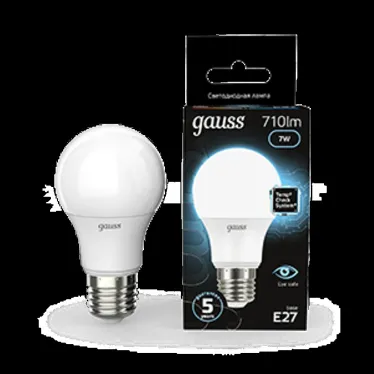 Лампа светодиодная LED 7Вт E27 220В 4100К A60 | 102502207 | Gauss