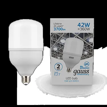 Лампа светодиодная Elementary LED T120 E27 42W 3700lm 180-240V 6500K 1/12 | 63234 | Gauss