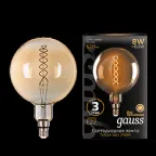 Лампа светодиодная LED Vintage Filament Flexible G200 8W E27 200*300mm Amber 620lm 2400K 1/6 | 154802008 | Gauss