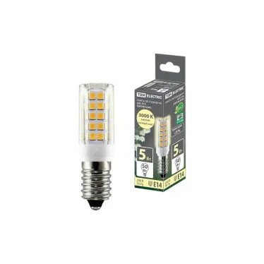 Лампа светодиодная Е14-5 Вт-230 В-3000 К, SMD, 16x54 мм | SQ0340-0340 | TDM
