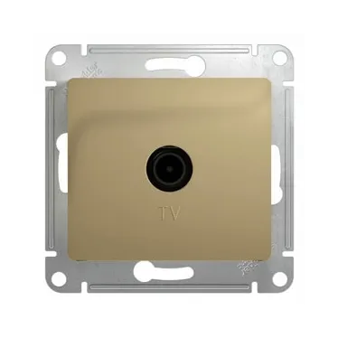 GLOSSA Розетка телевизионная TV одиночная в рамку 1дБ титан