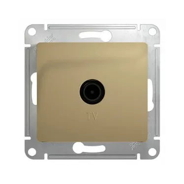 GLOSSA Розетка телевизионная TV одиночная в рамку 1дБ титан