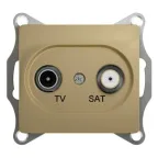 GLOSSA Розетка телевизионная TV-SAT одиночная в рамку 1дБ титан