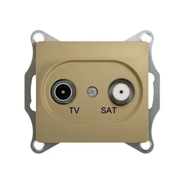 GLOSSA Розетка телевизионная TV-SAT одиночная в рамку 1дБ титан