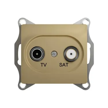 GLOSSA Розетка телевизионная TV-SAT одиночная в рамку 1дБ титан