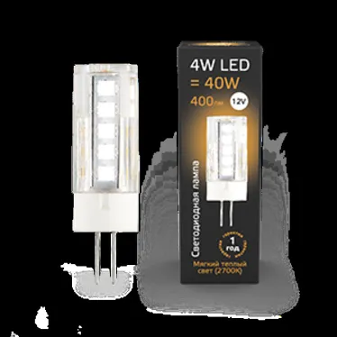 Лампа светодиодная LED 4Вт G4 12В 2700К керамика | 207307104 | Gauss