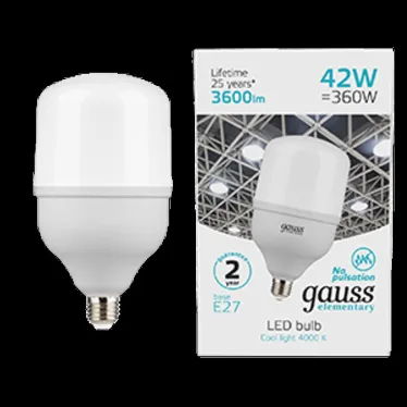 Лампа светодиодная Elementary LED T120 E27 42W 3600lm 180-240V 4000K 1/12 | 63224 | Gauss