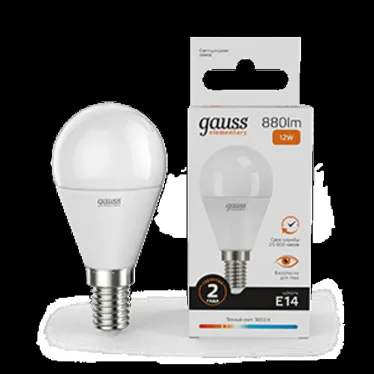 Лампа светодиодная LED Elementary Шар 12W 880lm E14 3000K | 53112 | Gauss