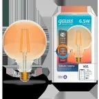 Лампа светодиодная филаментная Smart Home DIM+CCT E27 G95 Golden 6,5 Вт 2000-5500 К 1/40 | 1340112 | Gauss