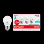                 Лампа светодиодная Elementary Шар 6W 4100K E27 (3 лампы в упаковке) LED 1/40 | 53226T | Gauss
               