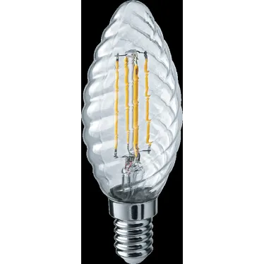 Лампа светодиодная LED 4Вт Е14 230В 2700К NLL-F-TC35-4-230-2.7K-E14 свеча витая прозрачная | 71311 | Navigator