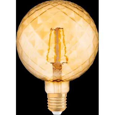 Лампа светодиодная LED, филаментная, золотистая, Vintage 1906 LED CL PINECONE FIL GOLD 40 non-dim 4, 5W/825 E27 | 4058075092037 | Osram