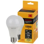                  Лампа светодиодная A60-15W-830-E27 15Вт груша теплый белый свет | Б0057608 | Kodak
               