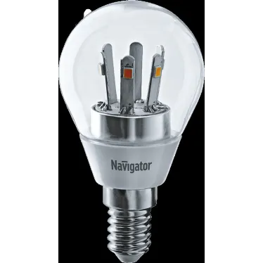Лампа светодиодная LED 5Вт Е14 230В 2700К NLL-G45-5-230-2.7K-E14-CL шарик прозрачный | 71294 | Navigator