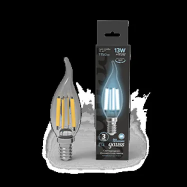 Лампа светодиодная Filament Свеча на ветру 13W 1150lm 4100К Е14 LED 1/10/50 | 104801213 | Gauss