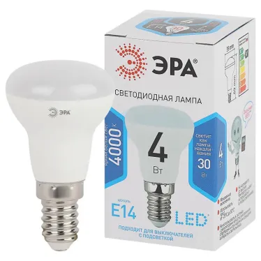 Лампа светодиодная LED 4Вт Е14 4000К СТАНДАРТ smd R39-4w-840-E14 | Б0020555 | ЭРА
