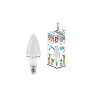 Лампа светодиодная FС37-10 Вт-230 В -6500 К–E14 Народная | SQ0340-1596 | TDM