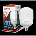                 Лампа светодиодная промышленная LED-HP-PRO 40Вт 230В Е27 с адаптером E40 4000К 3600Лм | 4690612031095 | IN HOME
               