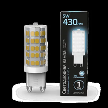 Лампа светодиодная LED 5Вт G9 AC185-265В 4100К керамика | 107309205 | Gauss