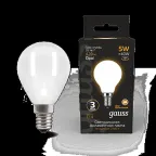                  Лампа светодиодная Black LED Filament Шар OPAL E14 5W 420lm 2700K | 105201105 | Gauss
               
