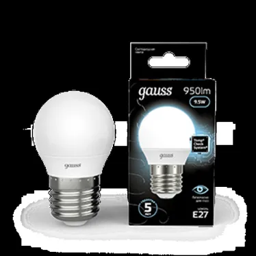 Лампа светодиодная LED Globe E27 9.5W 4100K | 105102210 | Gauss