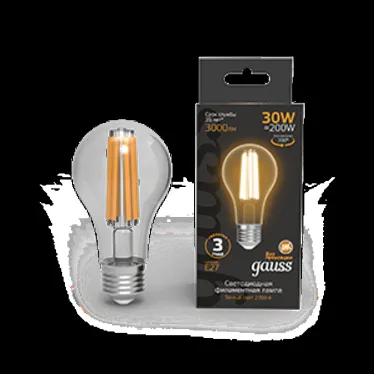 Лампа светодиодная Filament А70 30W 3000lm 2700К Е27 LED 1/10/40 | 102902130 | Gauss