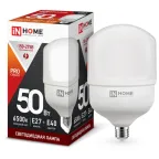                  Лампа светодиодная промышленная LED-HP-PRO 50Вт 230В Е27 с адаптером E40 6500К 4500Лм | 4690612031125 | IN HOME
               