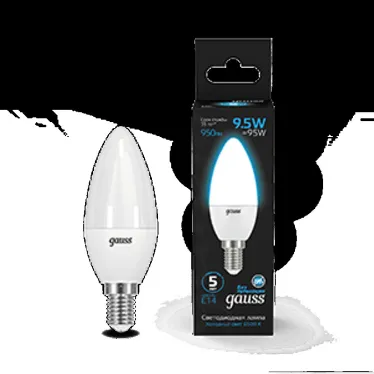Лампа светодиодная Свеча 9.5W 950lm 6500К E14 LED 1/10/100 | 103101310 | Gauss