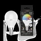 Лампа светодиодная Smart LED Шар G45 6W E14 RGBW+dim 1/10/100 | 105101406 | Gauss