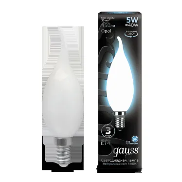 Лампа светодиодная LED 5Вт E14 220В 4100К свеча на ветру | 104201205 | Gauss