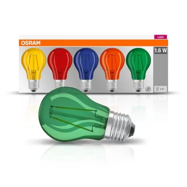 Лампа светодиодная  филаментная LEDS CLA DECOR BOX 5шт/упак  10X1 Е27 1,6W серия LED Star  | 4058075058460 | OSRAM