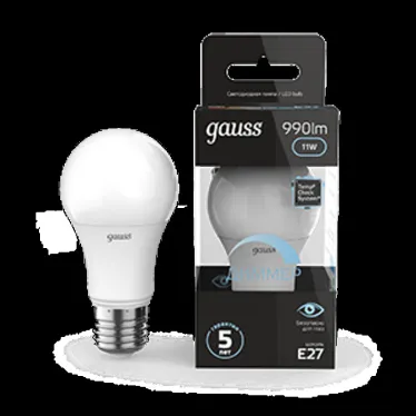 Лампа светодиодная LED 11Вт E27 220В 4100К A60, диммируемая | 102502211-D | Gauss