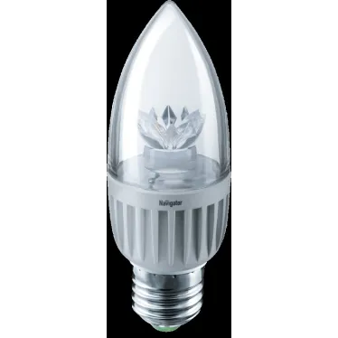 Лампа светодиодная LED 7Вт Е27 230В 4000К NLL-C37-7-230-4K-E27-CL свеча прозрачная | 71851 | Navigator