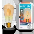 Лампа светодиодная филаментная Smart Home DIM+CCT E27 ST64 Golden 6,5 Вт 2000-5500 К 1/10/40 | 1310112 | Gauss
