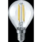 Лампа светодиодная LED 4Вт Е14 230В 2700К NLL-F-G45-4-230-2.7K-E14 шарик прозрачный | 71309 | Navigator
