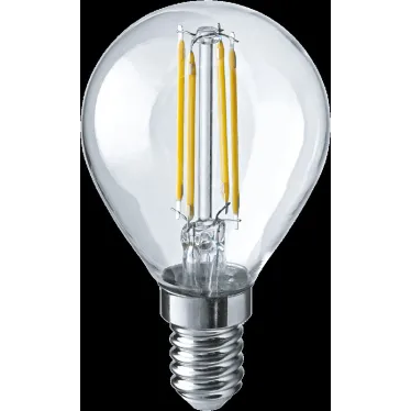 Лампа светодиодная LED 4Вт Е14 230В 2700К NLL-F-G45-4-230-2.7K-E14 шарик прозрачный | 71309 | Navigator