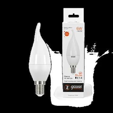 Лампа светодиодная LED Elementary Свеча на ветру 6W E14 420lm 3000K | 34116 | Gauss