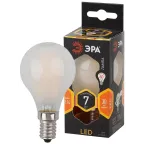 Лампа светодиодная F-LED P45-7W-827-E14 frost Лампы СВЕТОДИОДНЫЕ F-LED ЭРА (филамент, шар мат., 7Вт, тепл, E14) | Б0027956 | ЭРА