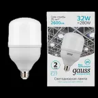 Лампа светодиодная Elementary LED T100 E27 32W 2700lm 180-240V 6500K 1/20 | 63233 | Gauss