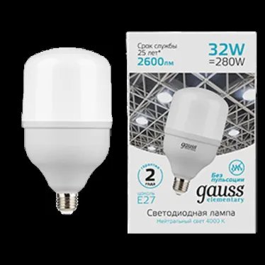 Лампа светодиодная Elementary LED T100 E27 32W 2700lm 180-240V 6500K 1/20 | 63233 | Gauss