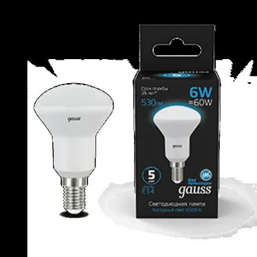 Лампа светодиодная R50 6W 530lm 6500K Е14 LED 1/10/100 | 106001306 | Gauss