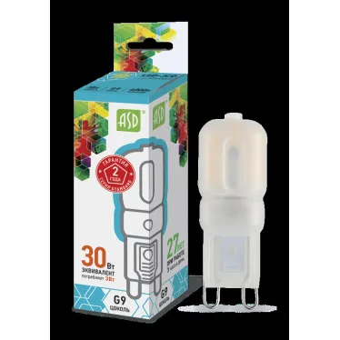 Лампа светодиодная LED-JCD-standard 3Вт 230В G9 4000К 270Лм | 4690612003306 | ASD