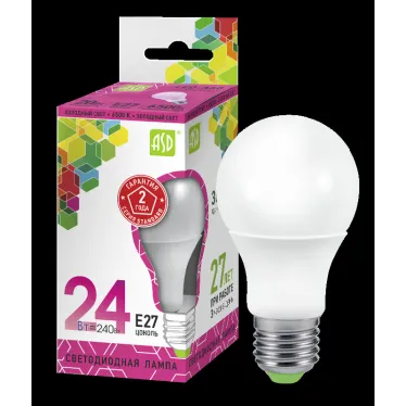 Лампа светодиодная LED-A65-standard 24Вт 230В Е27 6500К 2160Лм | 4690612014289 | ASD