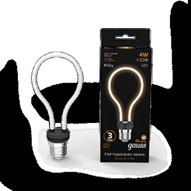 Лампа светодиодная LED Filament Bulbless A72 Milky E27 4W 330lm 2700K 72*160mm 1/10/100 | 1004802104 | Gauss