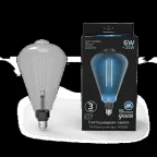 Лампа светодиодная LED Vintage Filament Straight ST164 6W E27 164*297mm Gray 330lm 4000K 1/6 | 157802205 | Gauss