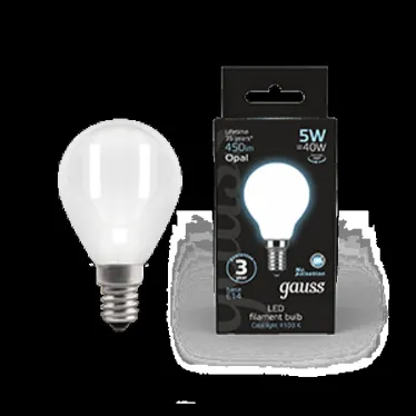Лампа светодиодная Black LED Filament Шар OPAL E14 5W 450lm 4100K | 105201205 | Gauss