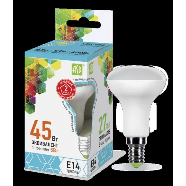 Лампа светодиодная LED-R50-standard 5Вт 230В Е14 4000К 450Лм | 4690612001517 | ASD